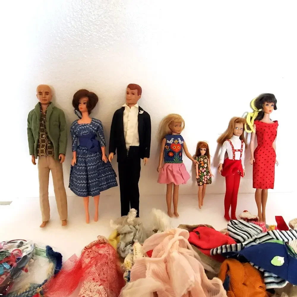 Vintage Lot 60s Barbie Skipper Ken Allen Dolls Fashion Clothes Accessories - Picture 2 of 16